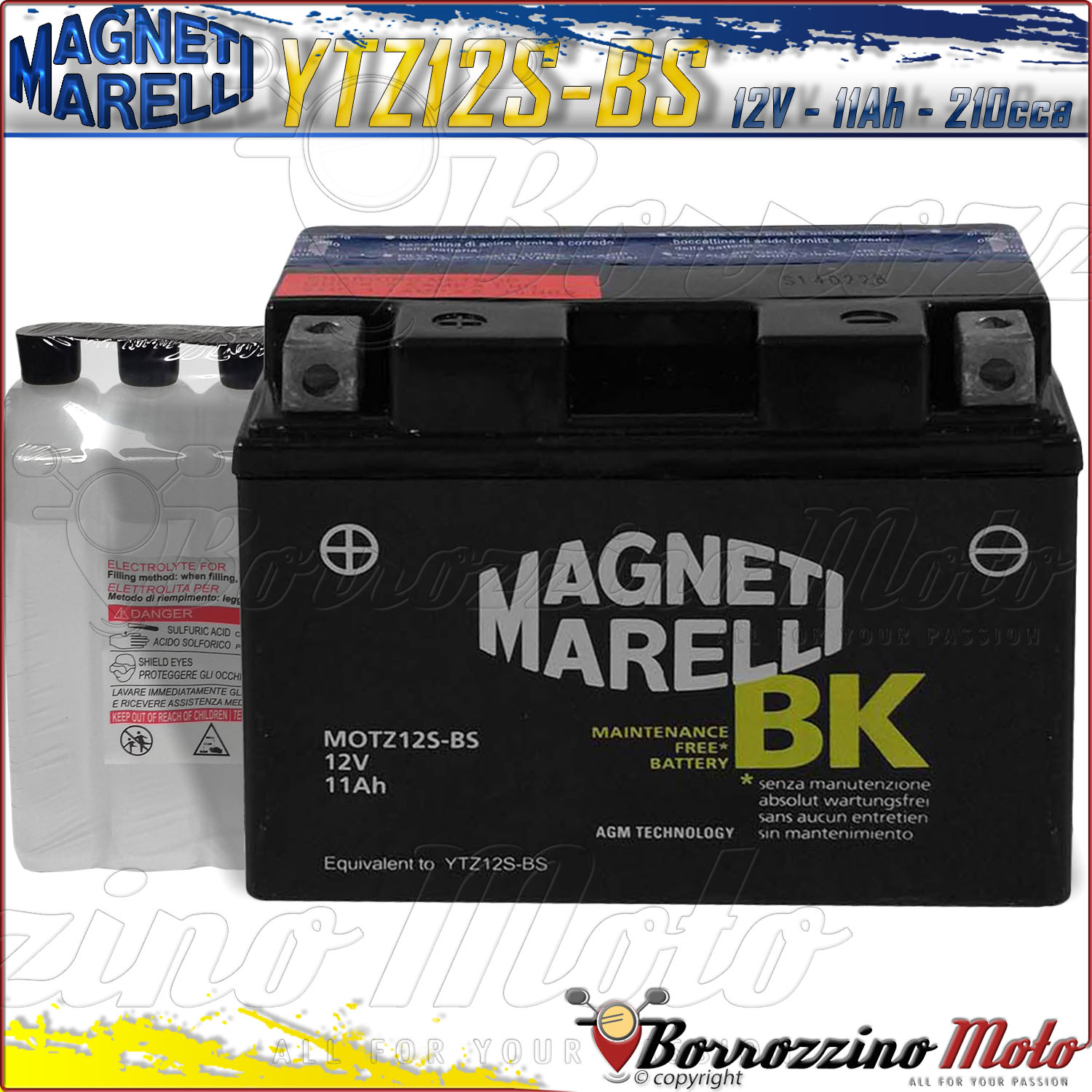 Batteria Moto FTZ12S Per Honda SH300 E Yamaha T-Max530 - Ricambio YTZ12S Compatibile - Foto 10