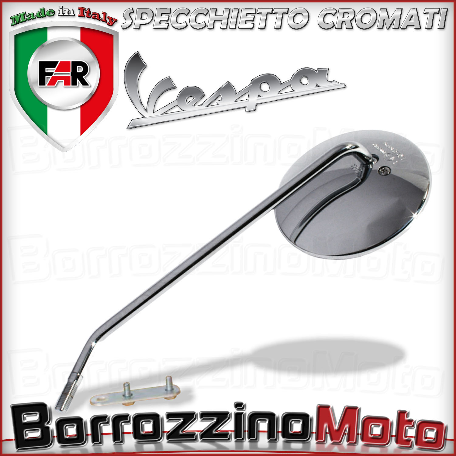 SPECCHIETTO DESTRO CROMATO FAR VESPA PX 125 150 200 SPECIAL 50 R L N - PK S XL - Foto 3