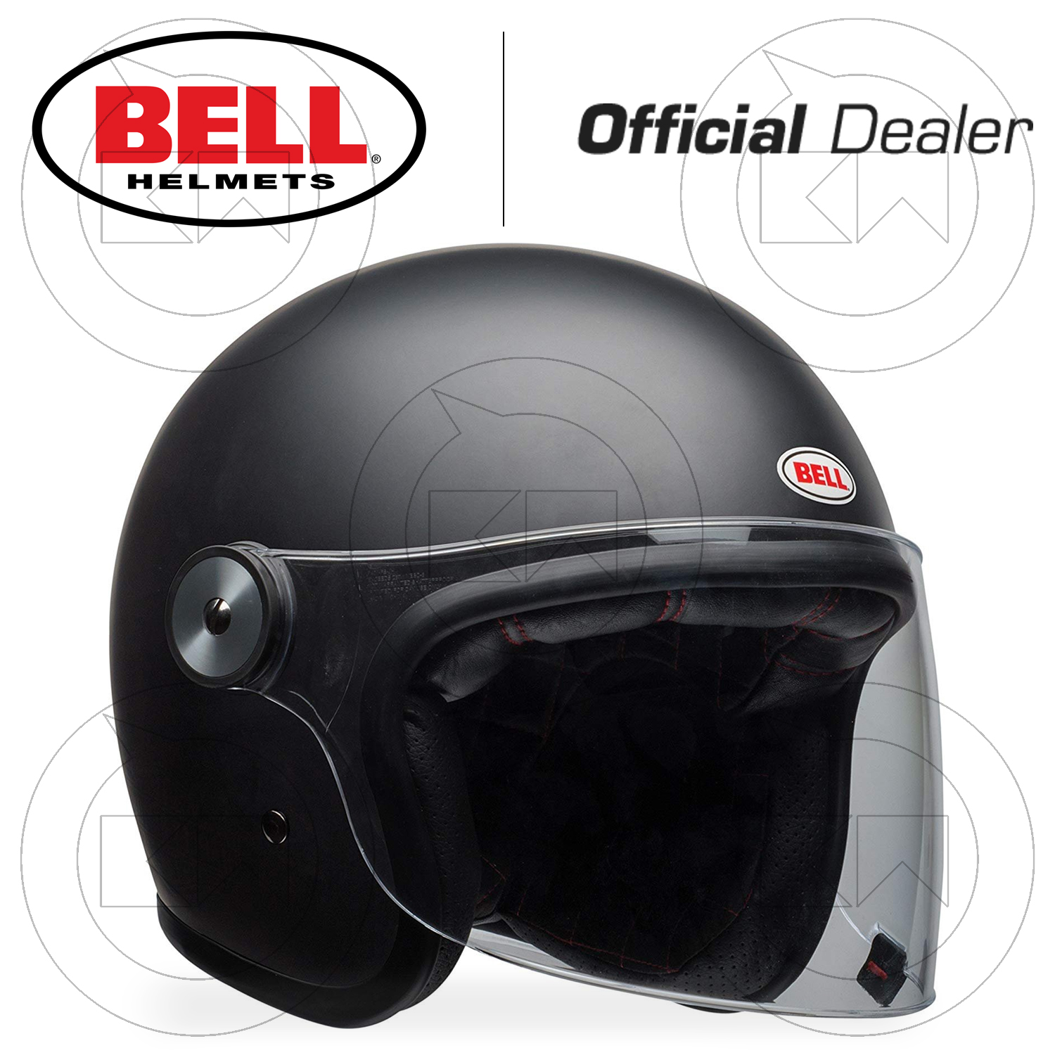 Bell Riot Solid Matte Black Jet Motorcycle/Scooter Helmet With