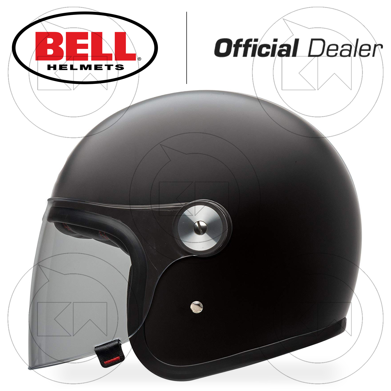 Bell Riot Solid Matte Black Jet Motorcycle/Scooter Helmet With