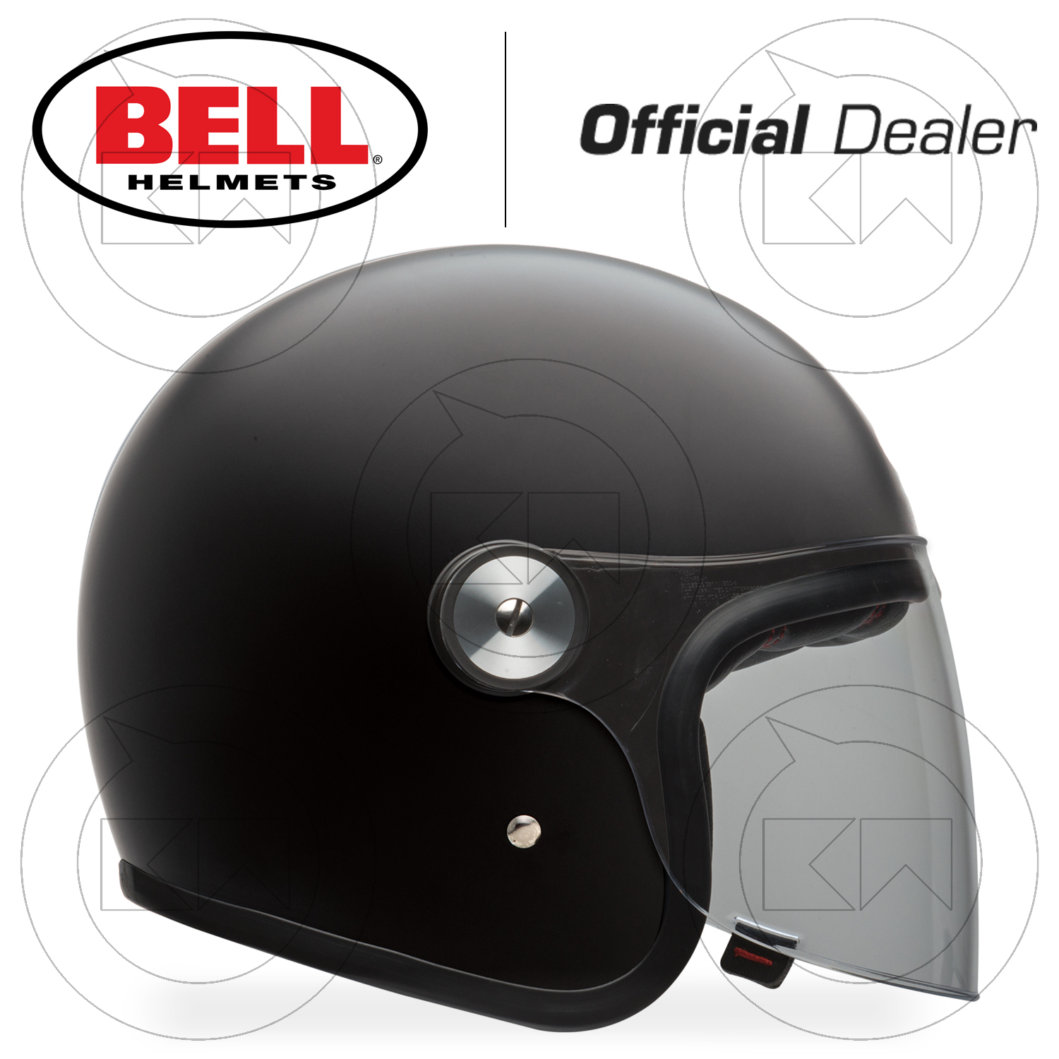 Bell Riot Solid Matte Black Jet Motorcycle/Scooter Helmet With