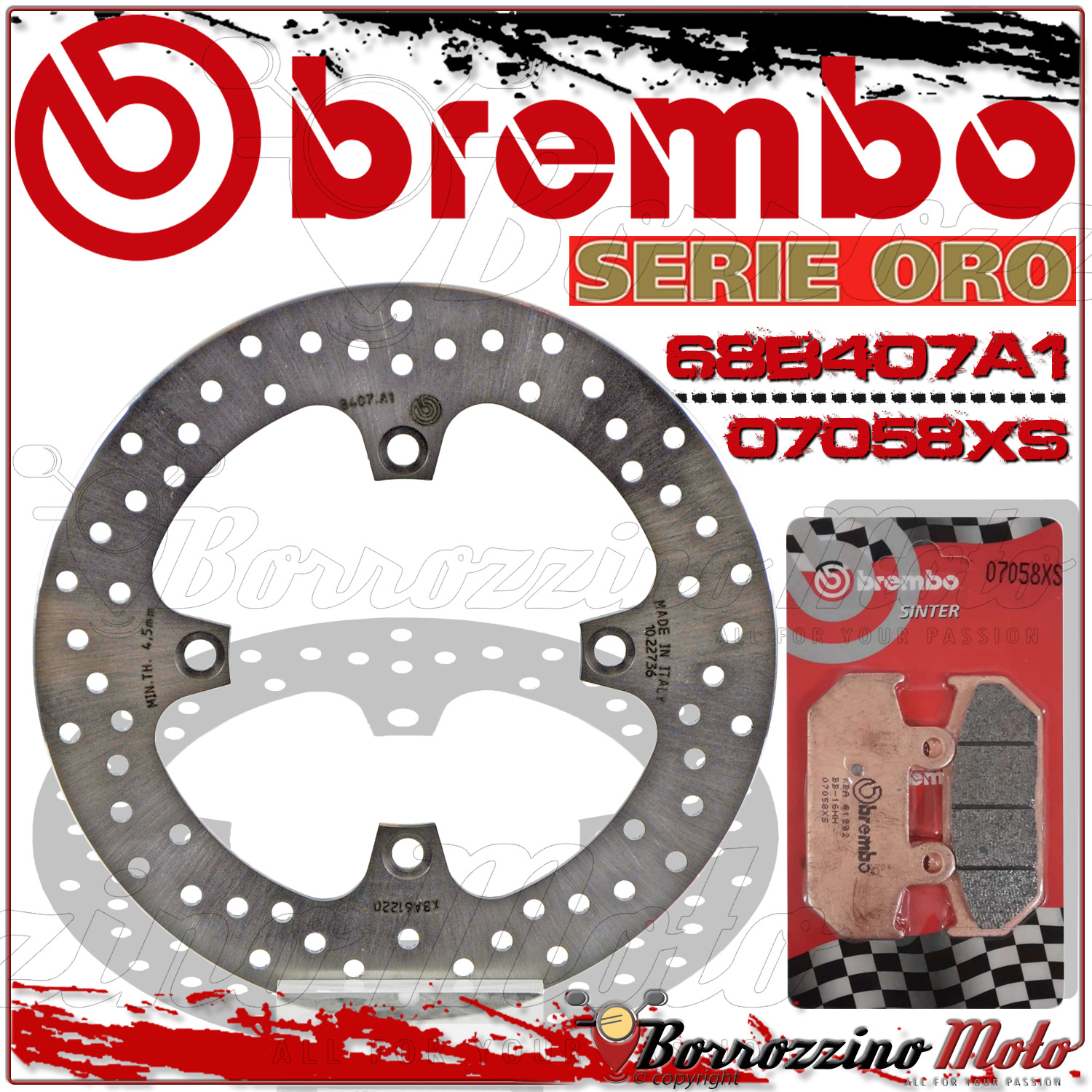 BREMBO SERIE ORO 68B407A2 DISCO FRENO POSTERIORE BURGMAN 650 ANNO 2013