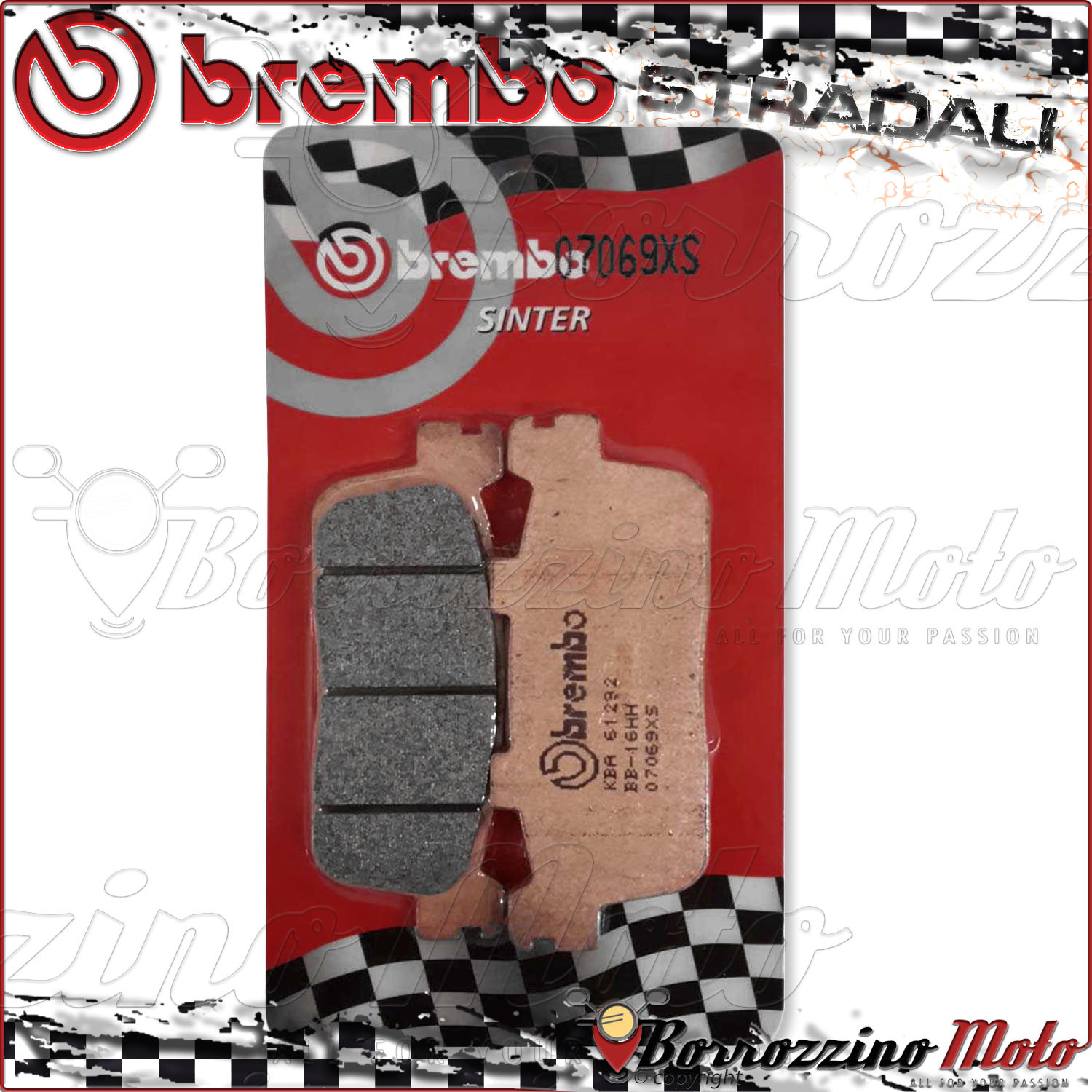 BREMBO SINTERED BRAKE PADS 07069XS