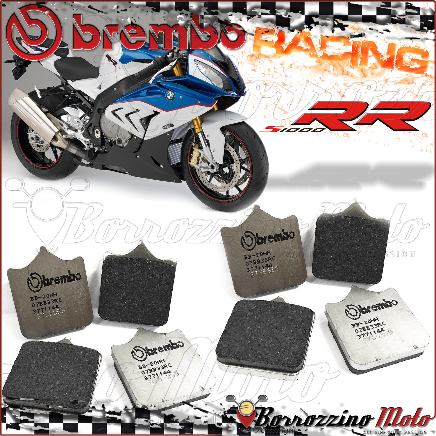 4 brake pads front brembo Carbon Ceramic racing suzuki gsx-r 750 2004