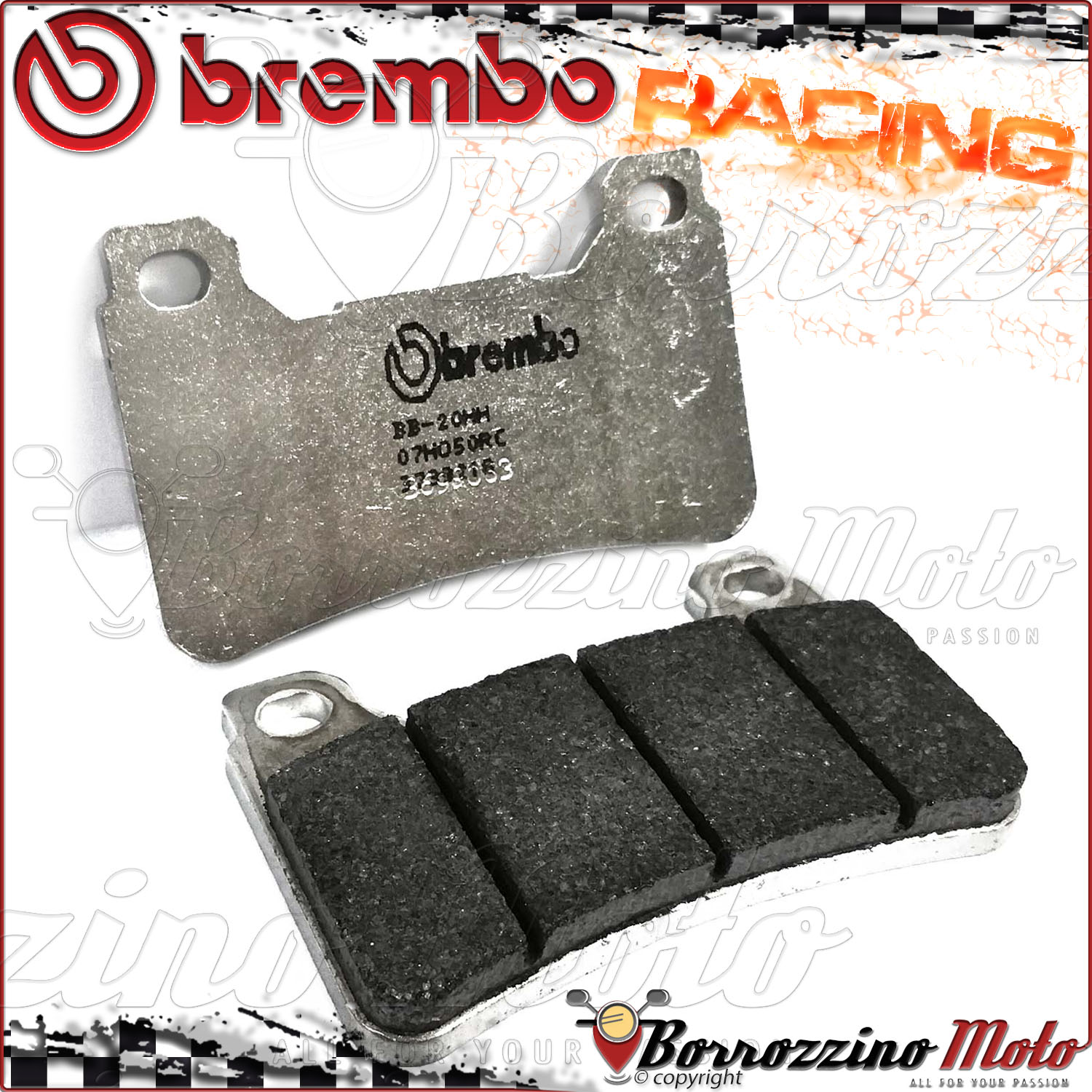 4 PASTIGLIE FRENO ANTERIORI BREMBO RC CARBON CERAMIC RACING HONDA CB 1000 R 2009